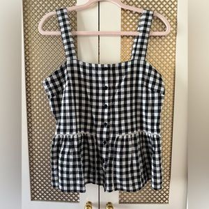 Black and white gingham top.